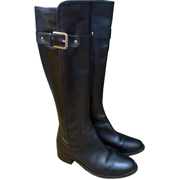 💗Cole Haan Leather Low Stacked Heel Tall (17”) Boot w/ hidden zipper, 1.5” Heel - Picture 2 of 12